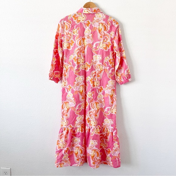 J. McLaughlin Foley Linen Dress in Trinidad Abstract - Picture 8 of 10